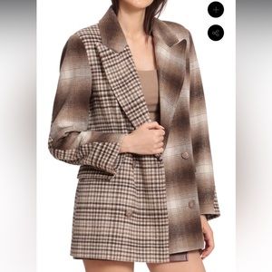 Avec Les Filles Plaid Boxy Blazer
